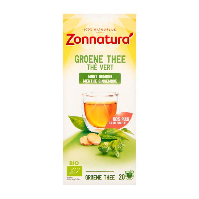 Zonnatura Groene thee munt gember