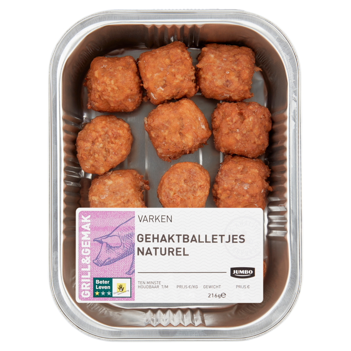 Jumbo Gehaktballetjes Naturel 216g