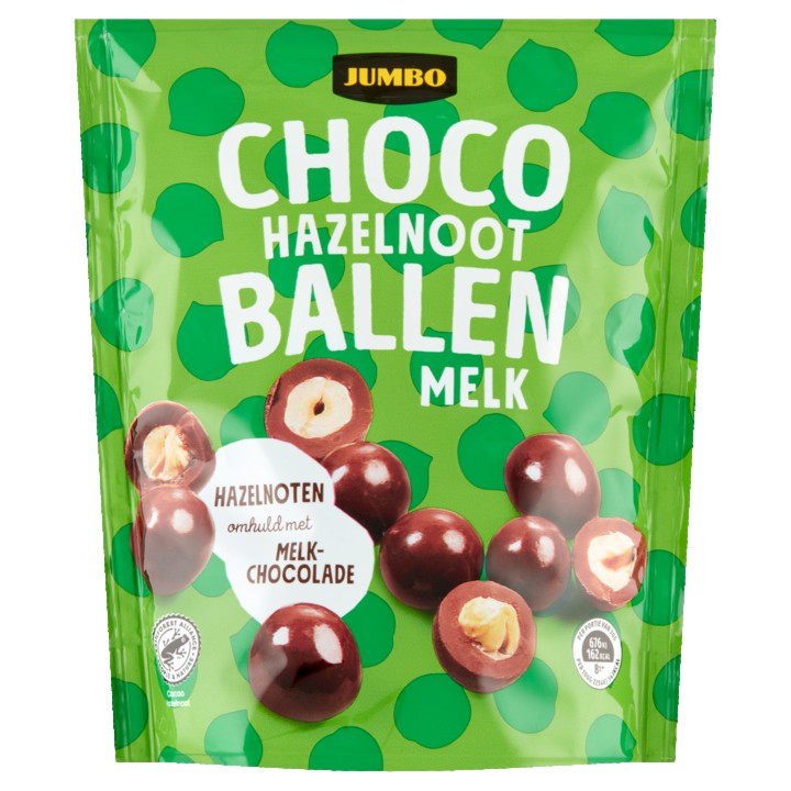 Jumbo Choco Ballen Hazelnoot Melk 200g