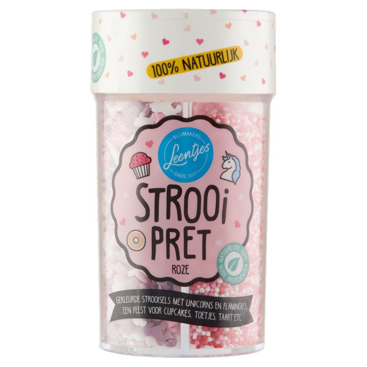 Leentjes Strooi Pret Roze 130g