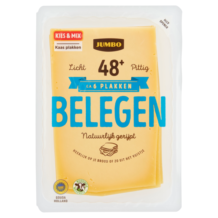 Jumbo Belegen Kaas 48+ Plakken 190g