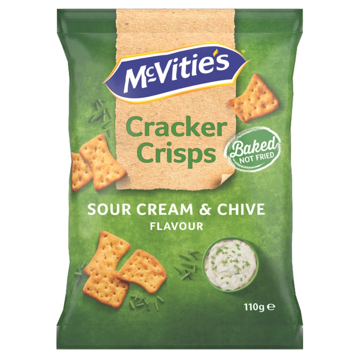 McVitie&amp;#x27;s Cracker Crisps Sour Cream &amp;amp; Chive Flavour 110g