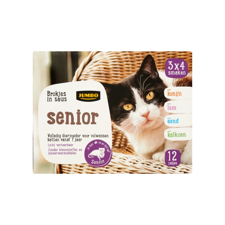 Jumbo Kattenbrokjes In Saus Variatie Senior 12 x 100g