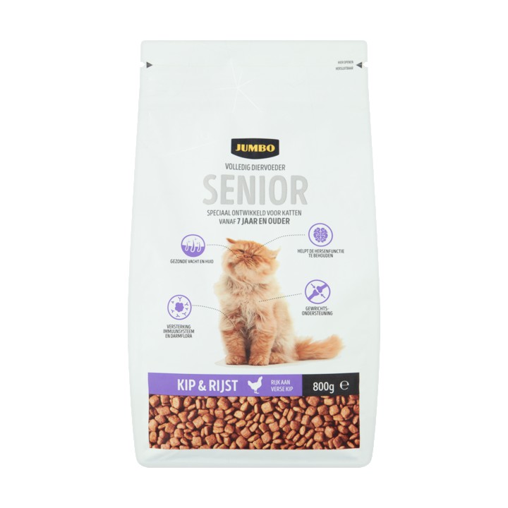 Jumbo Volledig Diervoeder Katten Senior Kip &amp;amp; Rijst 800g