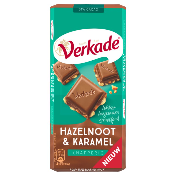 Verkade Hazelnoot/Karamel Knapperig 111g