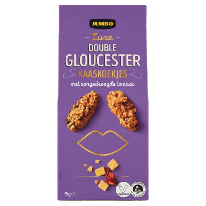 Jumbo Double Gloucester Kaaskoekjes met Zongedroogde Tomaat 75g