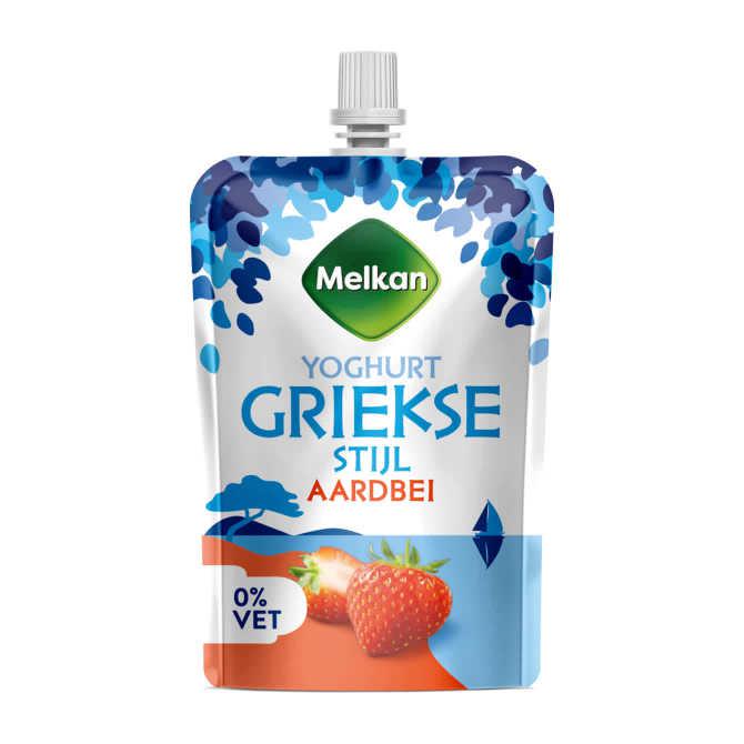 Melkan Griekse stijl yoghurt aardbei