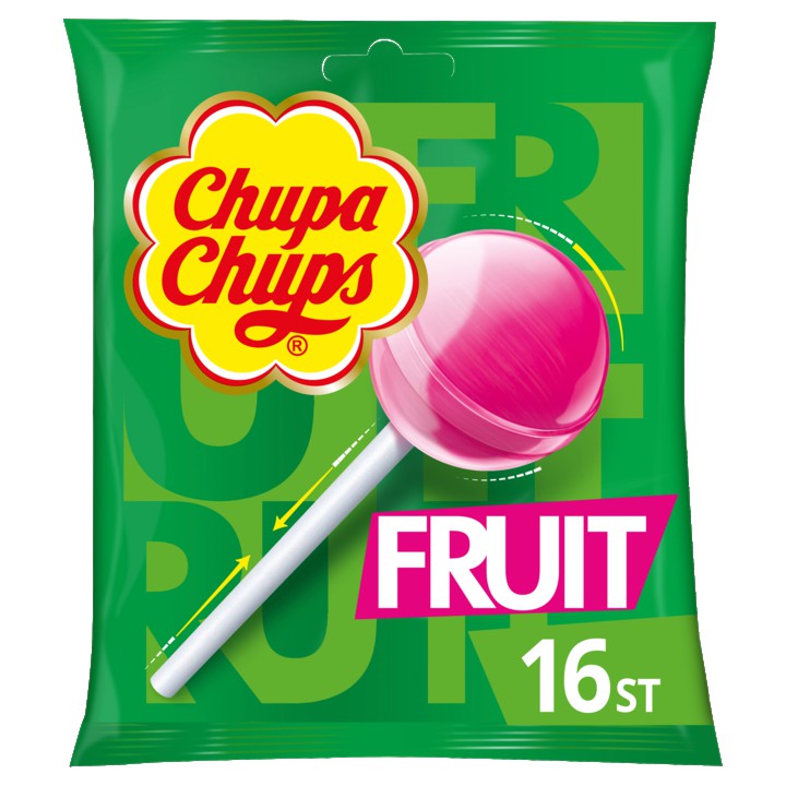 Chupa Chups Fruit Lollies Uitdeel Snoep Zak 16 stuks