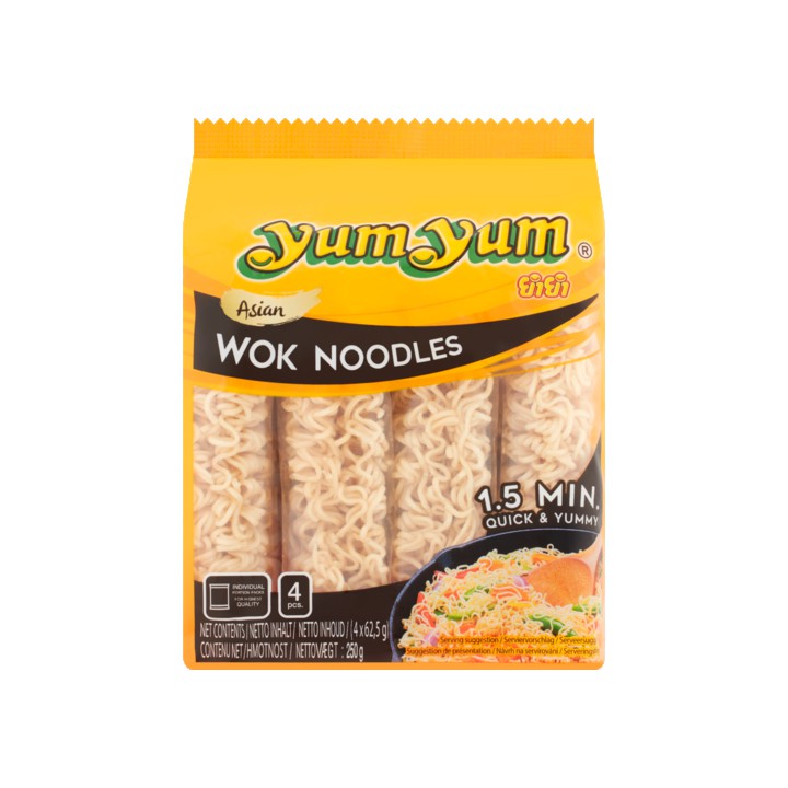 Yum Yum Wok Noedels 4 x 62, 5g