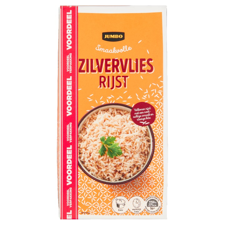 Jumbo Zilvervliesrijst Voordeelverpakking 1kg