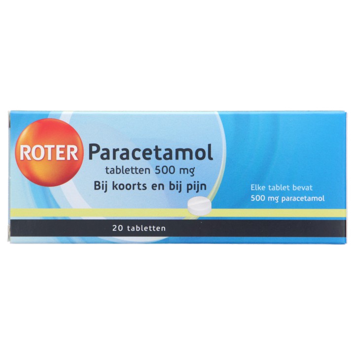 Roter Paracetamol tabletten 500 mg, 20 stuks