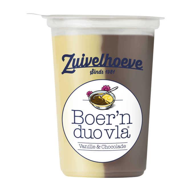 Zuivelhoeve Boer&#039;n duo vla vanille/chocola