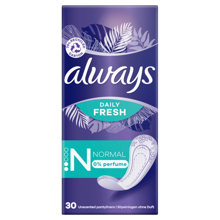 Always Daily Fresh Normal 0% Parfum 30 Stuks