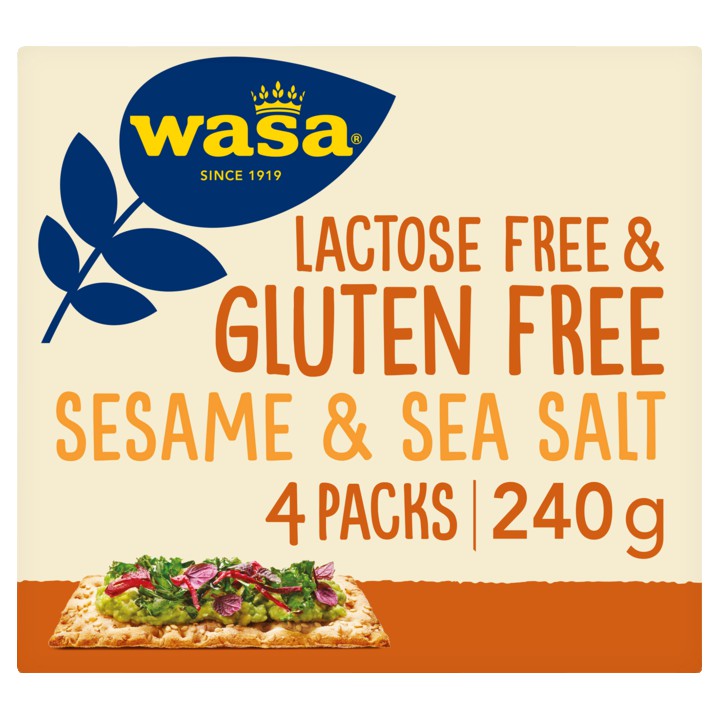 Wasa Gluten- &amp;amp; Lactosevrij Kn&amp;auml;ckebr&amp;ouml;d Sesame &amp;amp; Sea Salt 240g