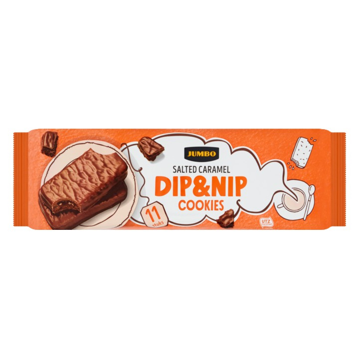 Jumbo Dip&amp;amp;Nip Cookies Salted Caramel 11 Stuks 200g