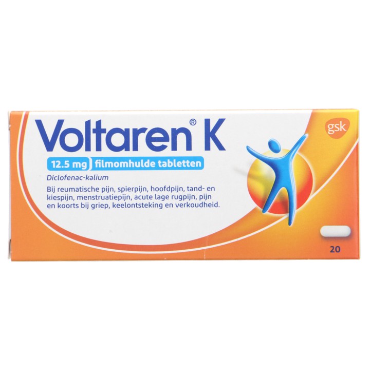 Voltaren K 12,5 mg tabletten bij spier- en gewrichtspijn, 20 stuks