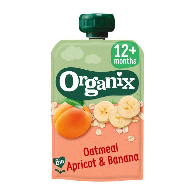 Organix Knijpfruit Havermout, abrikoos &amp; banaan 12mnd