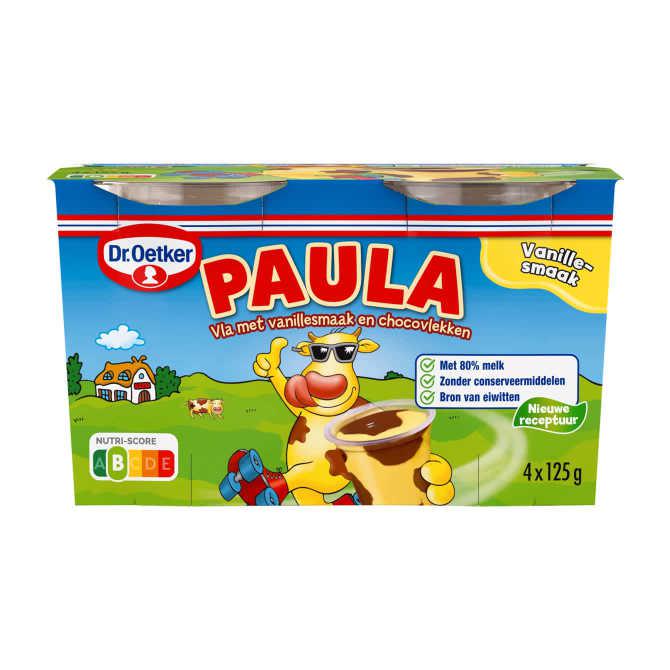 Dr. Oetker Paula vla met vanillesmaak en choco-vlekken