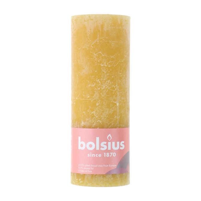 Bolsius Rustiekkaars 190X68 yellow h