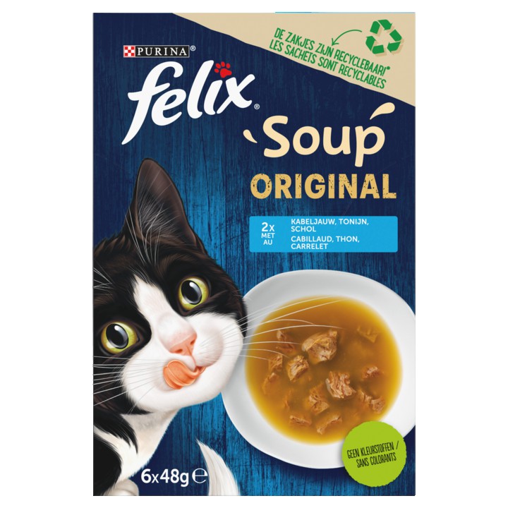 Felix Soup Vis Selectie Kattensoep 6 x 48g