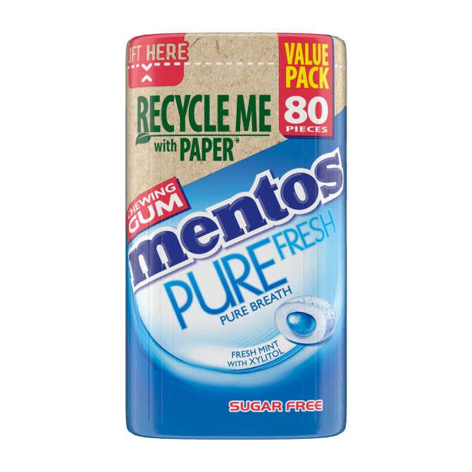 Mentos pure freshmint paper bottle