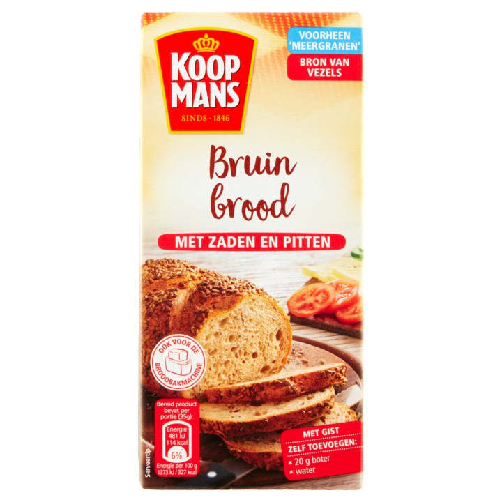 Koopmans Mix voor Bruinbrood met Zaden en Pitten 450g