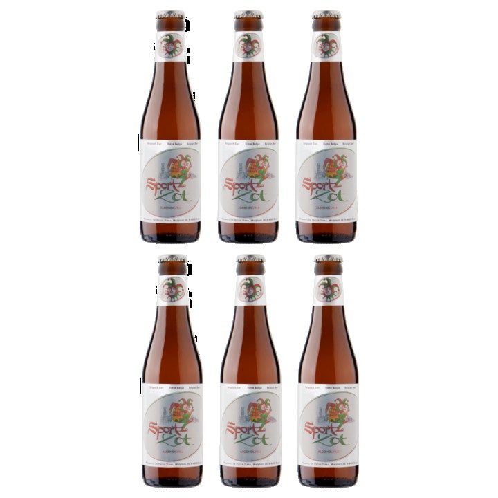 Sportzot Belgisch Bier Alcoholvrij 0,3% - Fles 6 x 330ML