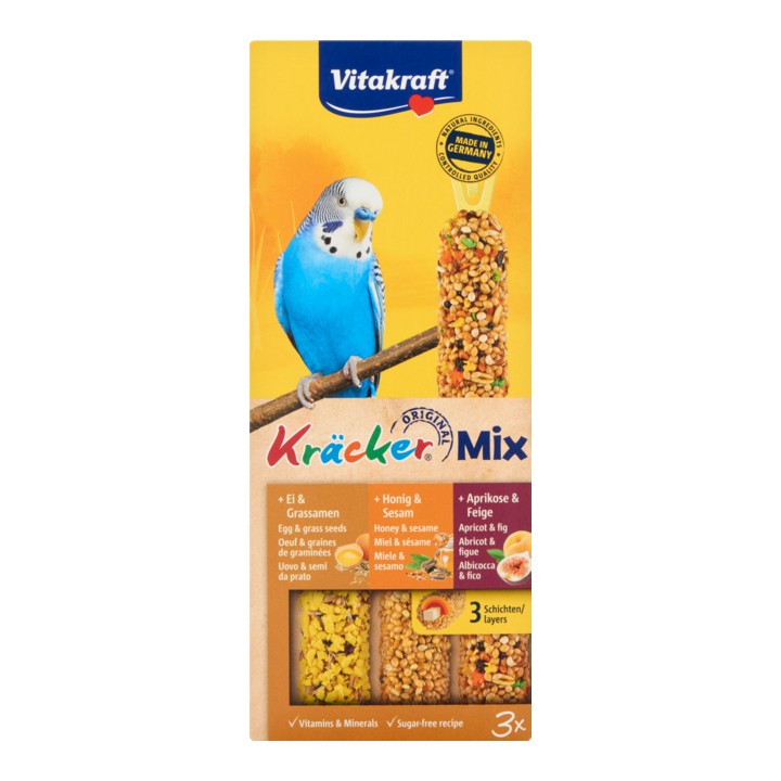 Vitakraft Kr&amp;auml;cker Mix Parkiet Ei, Honing &amp;amp; Abrikoos 80g