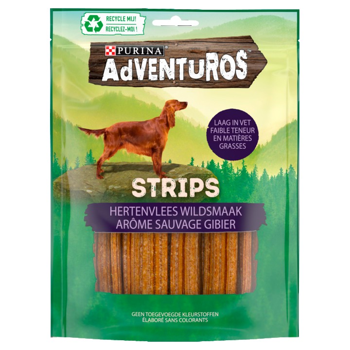 AdVENTuROS Strips Hondensnacks Rijk aan Hert