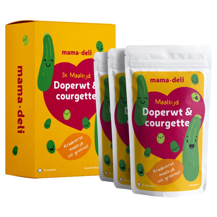 Mama Deli Maaltijd doperwt & courgette 4+ maanden 3 x 120g | Nederland Life Mama Deli Maaltijd doperwt & courgette 4+ maanden 3 x 120g