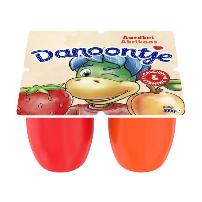 Danone Danoontje Aardbei Abrikoos 4 x 100 g