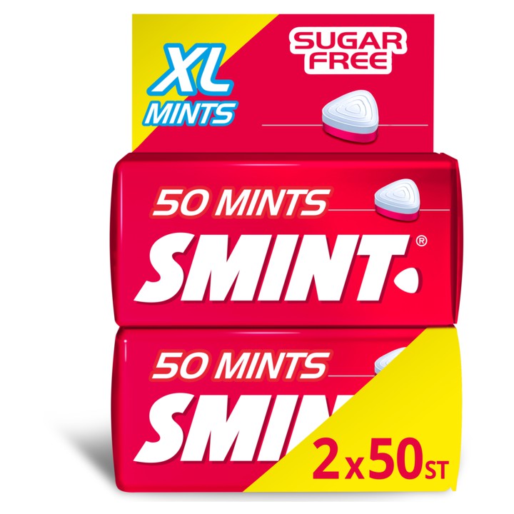 Smint Sugarfree Aardbeiensmaak met Vitamine C XL 100 Stuks 2 x 35g