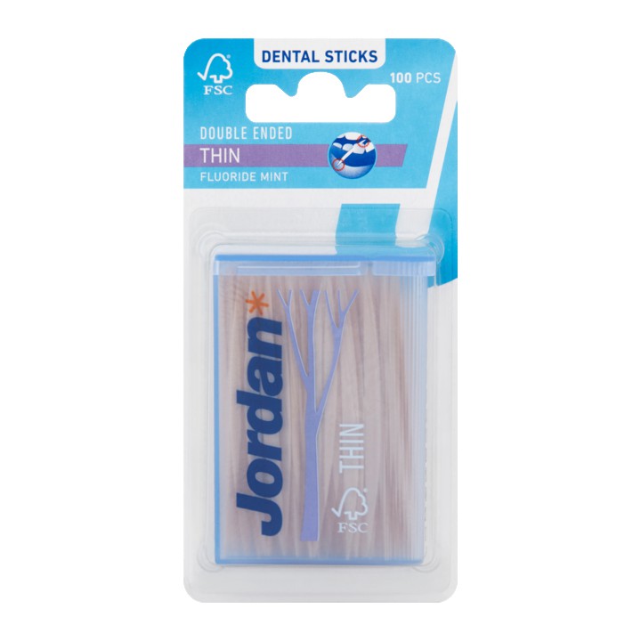 Jordan Dental Sticks Thin Fluoride Mint 100 Stuks | Nederland Life Jordan Dental Sticks Thin Fluoride Mint 100 Stuks