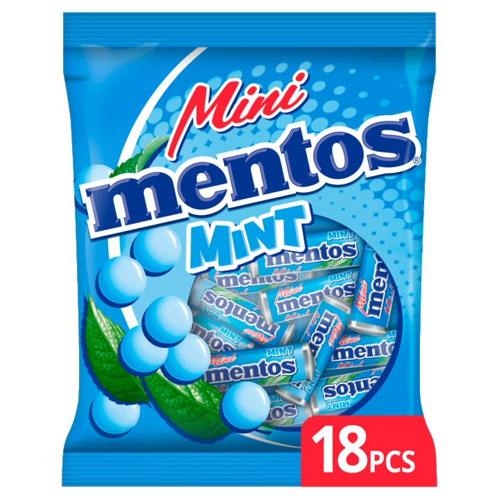 Mentos Mint mini Uitdeel Snoep Zak 18 stuks