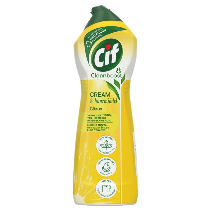 Cif CleanBoost Schuurmiddel Cream Citroen 750ml