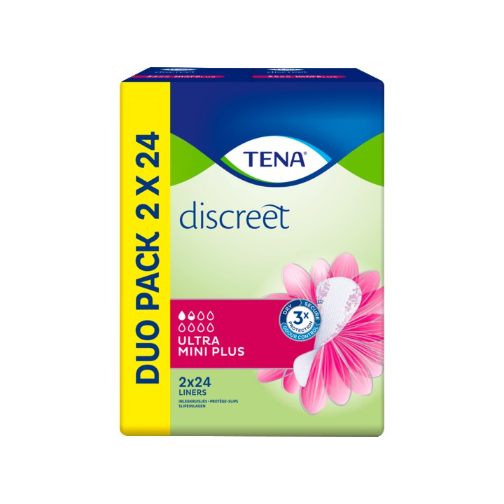 Tena Discreet Ultra Mini Plus Inlegkruisjes 2 x 24 Stuks