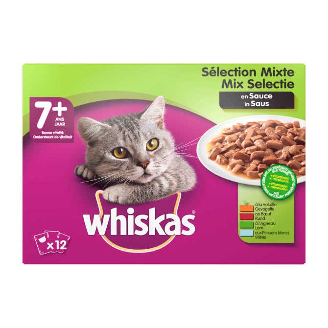 Whiskas 7+ Senior maaltijdzakjes - mix selectie in saus