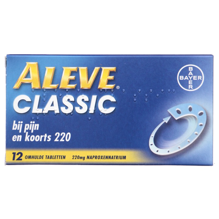 Aleve Classic bij o.a. hoofdpijn, griep, verkoudheid en kiespijn, 12 tabletten