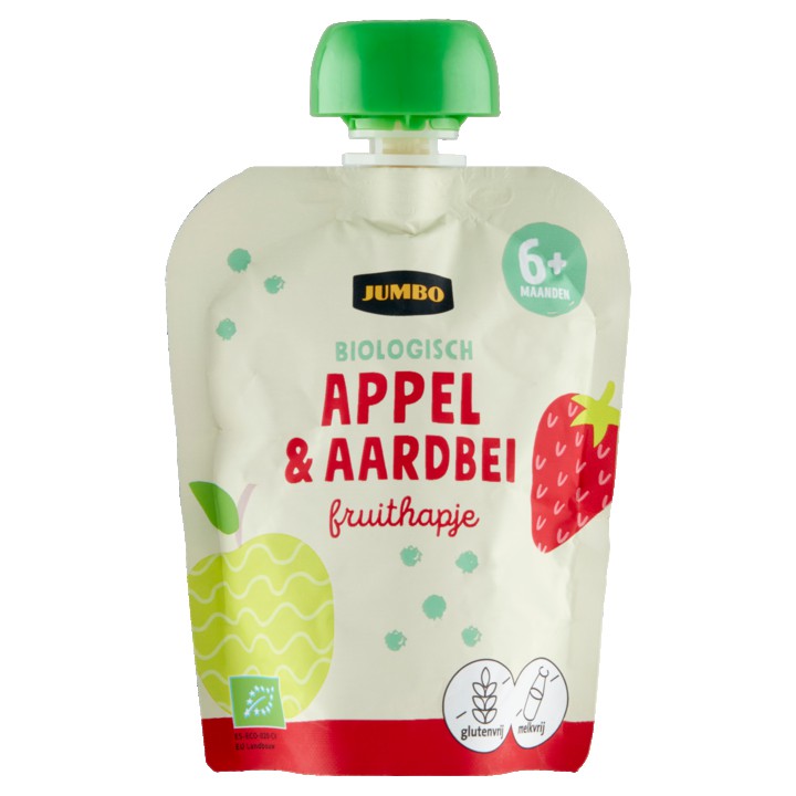 Jumbo Biologisch Fruithapje 6+ Maanden - Appel &amp;amp; Aardbei 90g