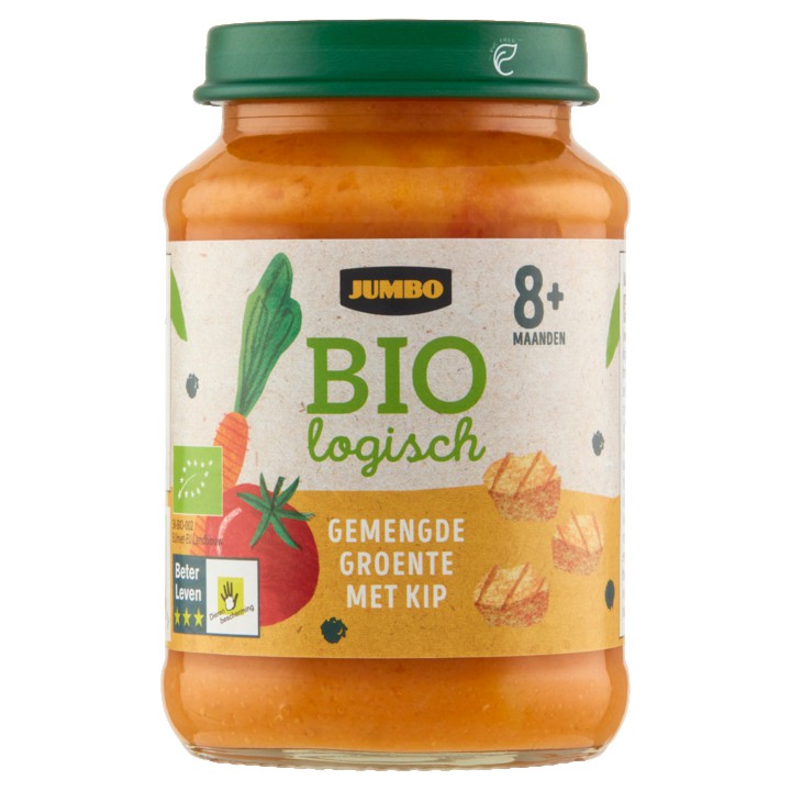 Jumbo Biologisch Gemengde Groente met Kip 8+ Maanden 190g