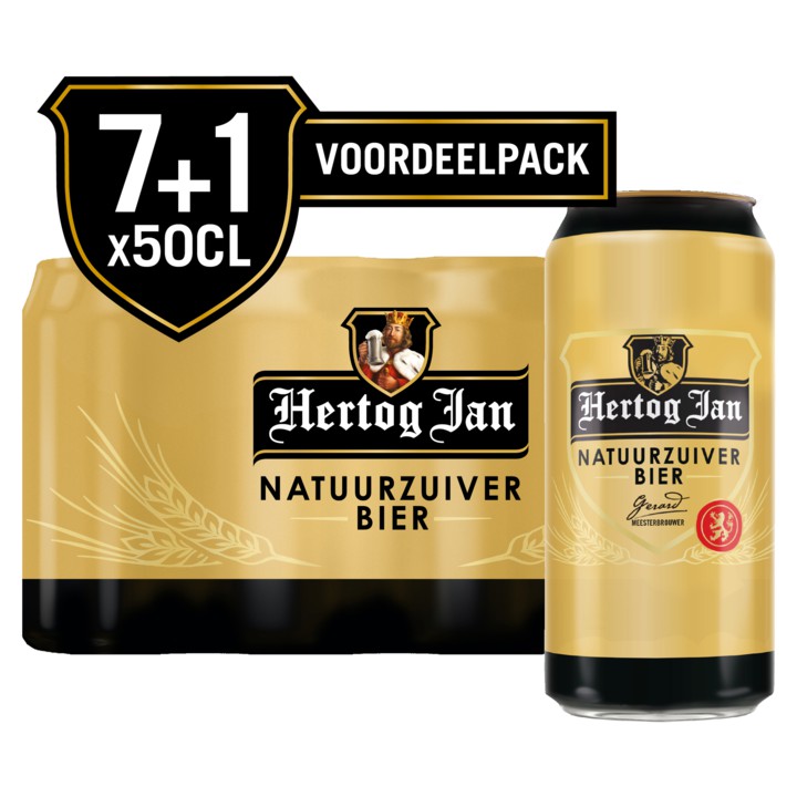 Hertog Jan Pilsener natuurzuiver Bier Blik 7+1 x 500ML