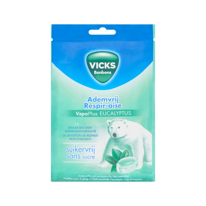 Vicks Bonbons Ademvrij VapoPlus Eucalyptus Suikervrij 72g