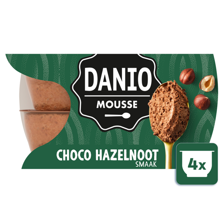 Danio Mousse Choco-Hazelnootsmaak 4 x 60g