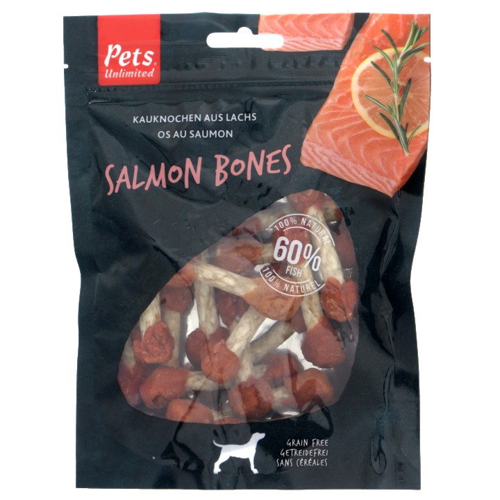 Pet&amp;#x27;s Unlimited Salmon Bones 150Gr