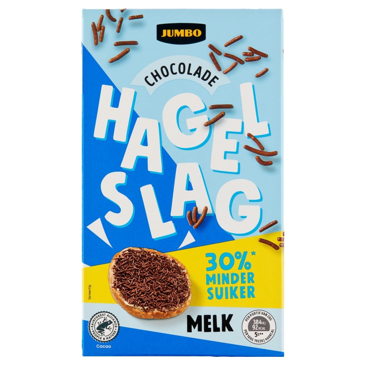 Jumbo Hagelslag Melk Minder suiker 380g