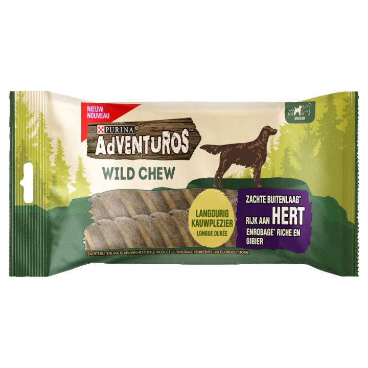 AdVENTuROS Wild Chew Medium Hondensnacks met Hert