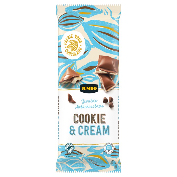 Jumbo Gevulde Melkchocolade Cookie &amp;amp; Cream 190g