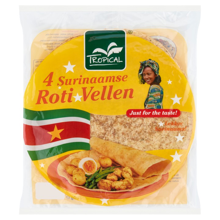 Tropical Surinaamse Roti Vellen 4 Stuks 250g