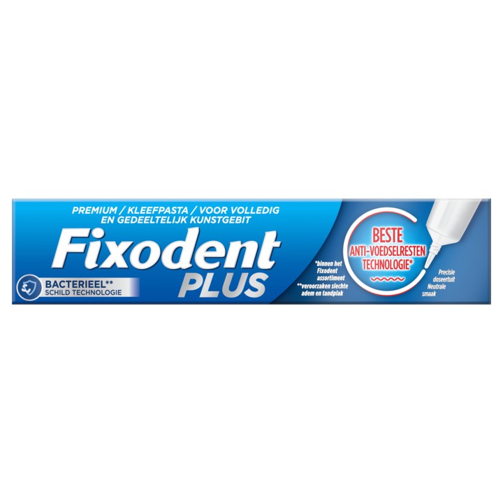 Fixodent Plus Anti-voedselresten kleefpasta 40g | Nederland Life Fixodent Plus Anti-voedselresten kleefpasta 40g