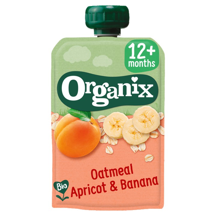 Organix Knijpfruit Havermout, abrikoos &amp;amp; banaan 12mnd